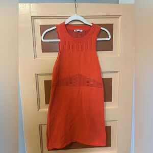 Orange ZARA knit mini dress